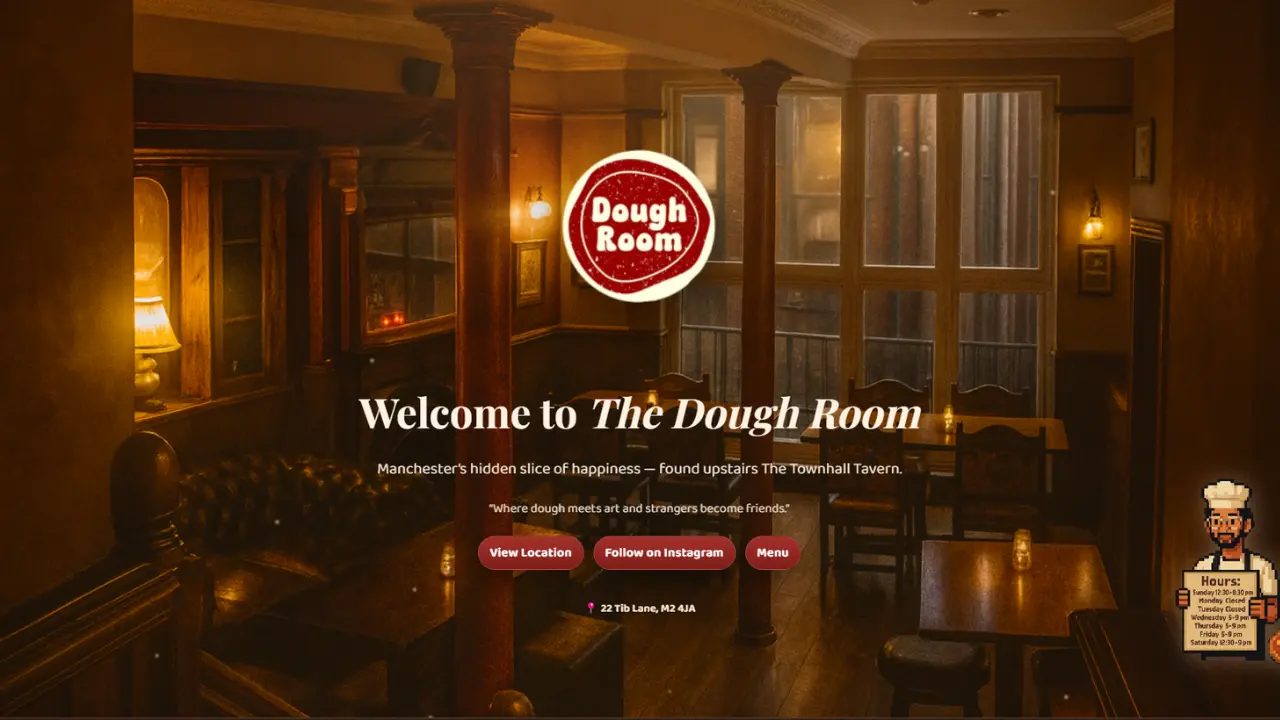Dough Room Pizzeria website design by Apricus